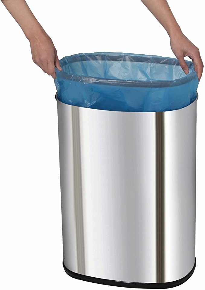Poubelle de Cuisine Automatique - Fonctionnement sans Contact - Utiliser la Batterie - Grande Capacité 58L en Inox - Argent